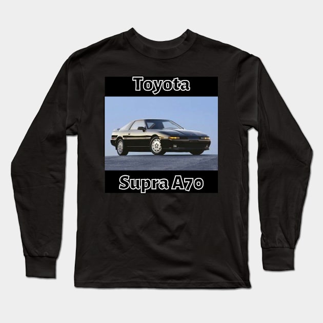 Toyota Supra A70 - Black and White Design Long Sleeve T-Shirt by Trevor1984